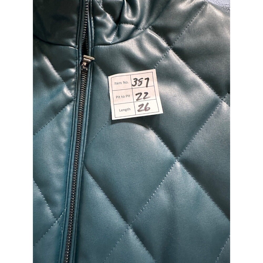 Chico’s Deep Teal Faux Leather Vest Chico’s 2 (Large / US 12) NWOT - Picture 9 of 9